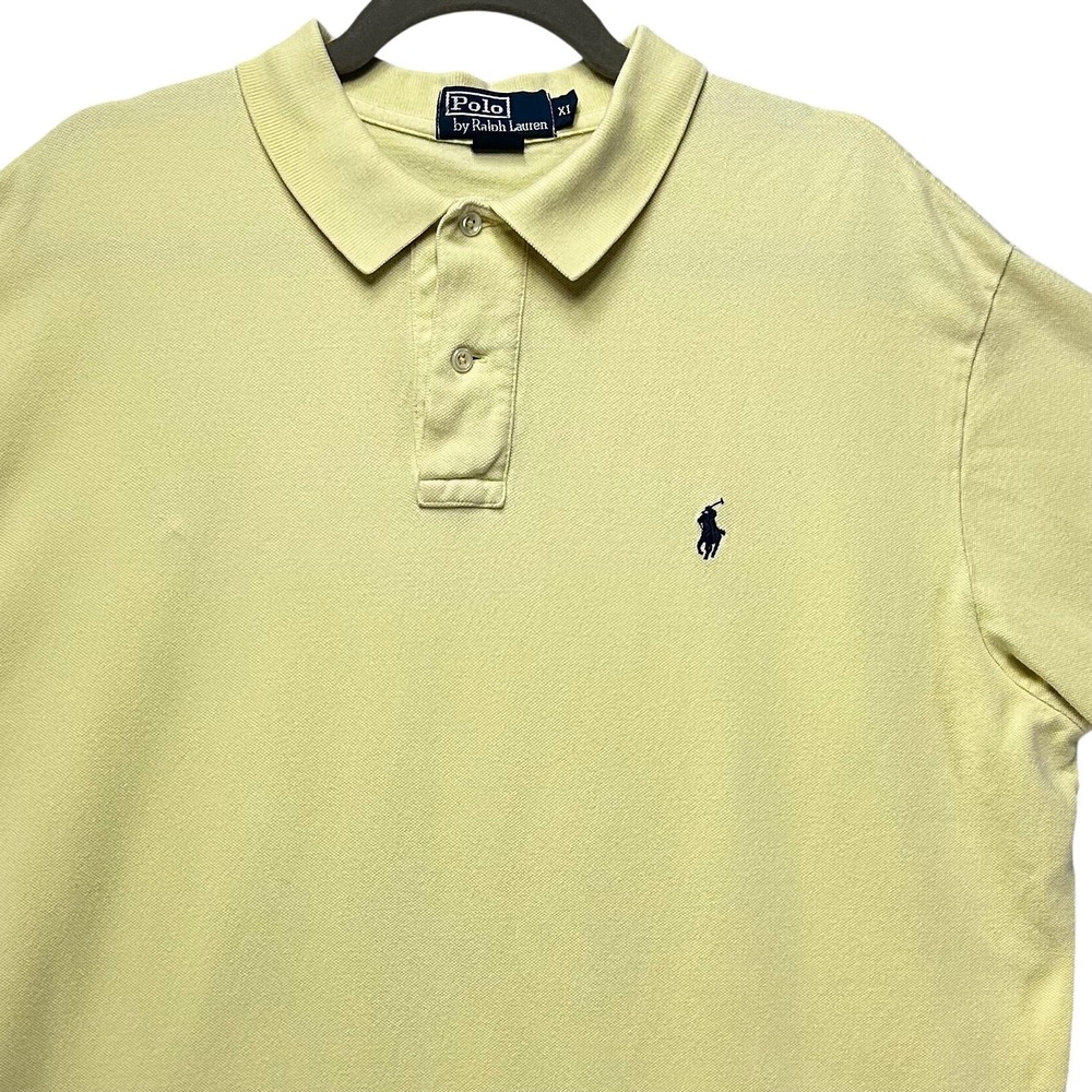 Vintage‎ Polo Ralph Lauren Polo Shirt Mens XL Yellow Preppy Quiet Luxury